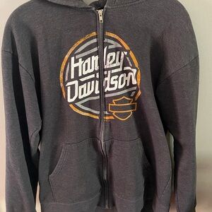 Harley-Davidson gray full zip hoodie ZGREAT GRAPHICS size L men’s‎